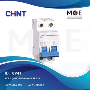 Chint MCB C (NB1 / NB1-63) 6kA 2P 25A | 131074 | دجنتور كهرباء مجوز - قاطع كهربائي