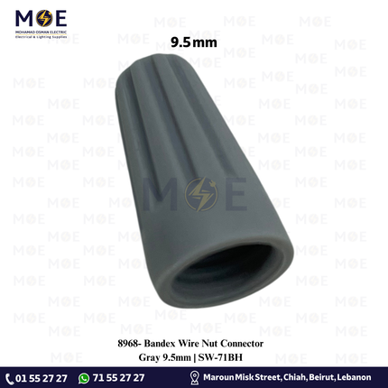 Bandex Wire Nut Connector Gray 9.5mm | SW-71BH | طربوش توصيل برم رمادي