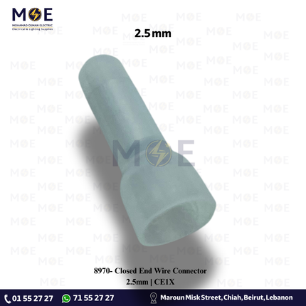 Closed End Wire Connector 2.5mm | CE1X | طربوش توصيل كبس