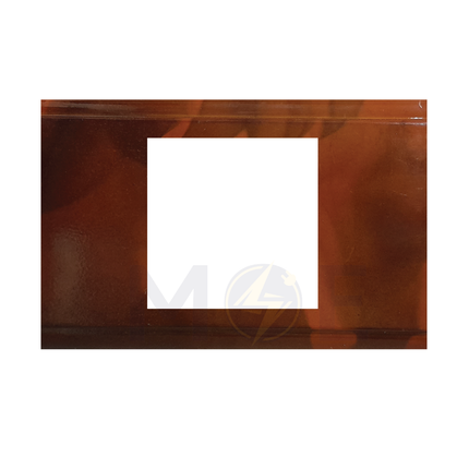 Golden Rose Standard Curved Cover Plate Cherry Wood 3module | 409 | بلاك بلاستيك خشب كرزي