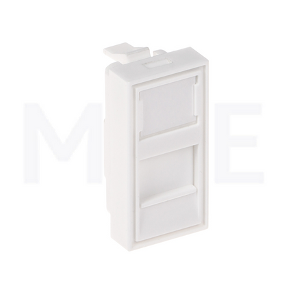 European Netconnect (e-net) Keystone Face Plate 1-port shutter with transparent label field for Cable Trunk | Cover for Cat6 RJ45 Network Keystone Jack | 1module