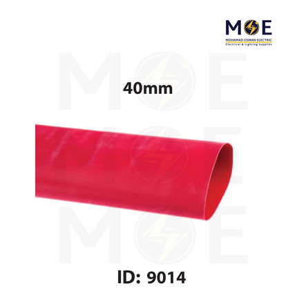 SEC Heat Shrink Tube Red 125 degree 600V 40mm | DRS-40 | عازل حرارة للكابلات والبطاريات احمر