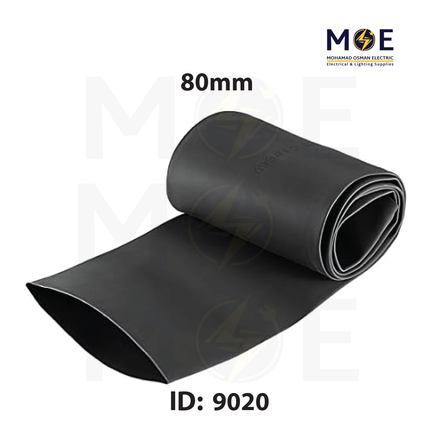 System Heat Shrink Tube Black 125 degree 600V 80mm | DRS-80 | عازل حرارة للكابلات والبطاريات اسود