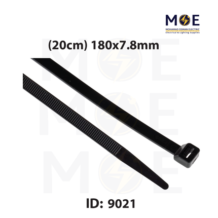 ELEMATIC Cable Tie Black ( 20cm ) 180x7.8mm | 35323 | رباط بلاستيك عريض اسود