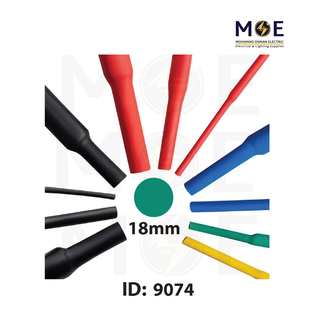 Heat Shrink Tube Green 125 degree 600V 18mm | 336873 | عازل حرارة للكابلات والبطاريات اخضر