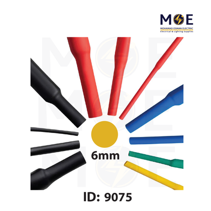 Heat Shrink Tube Yellow 125 degree 600V 6mm | 336859 | عازل حرارة للكابلات والبطاريات اصفر