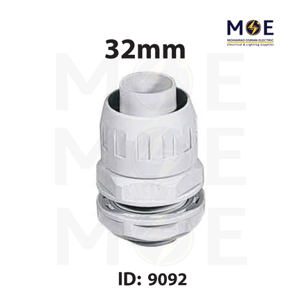 Elettrocanali IP65 Cable Gland / Box Joint for flexible conduit Gray GX32 32mm | GX32 | برس اتوب للفلكسيبل رمادي