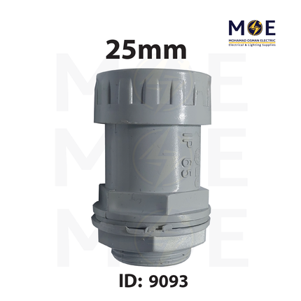 Elettrocanali IP66 Cable Gland / Box joint for PVC Pipe / tube / Rigid Conduit Gray 25mm | BS25 | برس اتوب للتيب رمادي