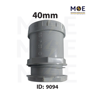 Elettrocanali IP66 Cable Gland / Box joint for PVC Pipe / tube / Rigid Conduit Gray 40mm | BS40 | برس اتوب للتيب رمادي
