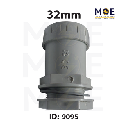 Elettrocanali IP66 Cable Gland / Box joint for PVC Pipe / tube / Rigid Conduit Gray 32mm | BS32 | برس اتوب للتيب رمادي