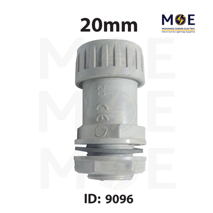 Elettrocanali IP66 Cable Gland / Box joint for PVC Pipe / tube / Rigid Conduit Gray 20mm | BS20 | برس اتوب للتيب رمادي
