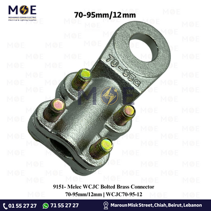 Melec WCJC Bolted Brass Connector 70-95mm/12mm | WCJC70-95-12 | كوس برغي