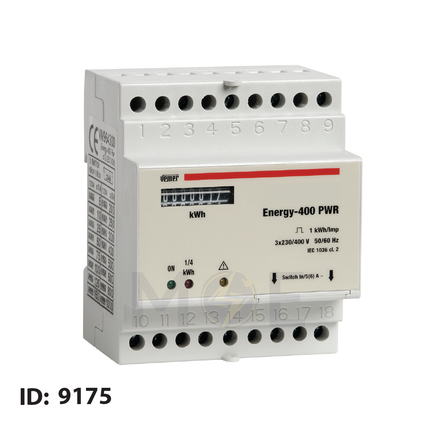 Vemer Three-Phase Energy Meter KwH 230V AC 50/60Hz 4module | Energy-400 PWR-VN964300 | عداد كيلو وات ثلاثة فاز