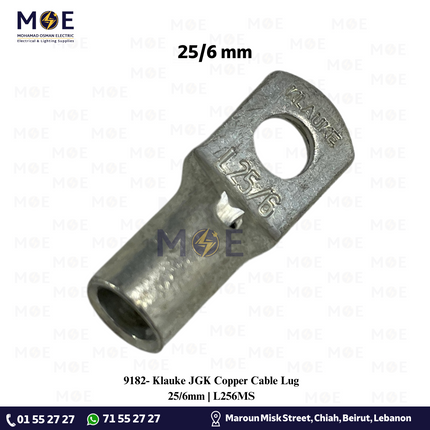 Klauke JGK Copper Cable Lug 25/6mm | L256MS | كوس كبس