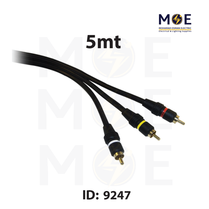 RCA Cable | 3x RCA Male 5mt | وصلة فيديو
