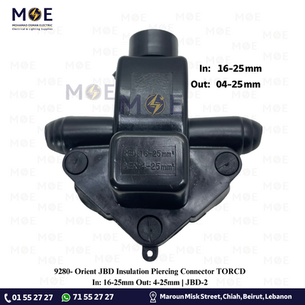 Orient JBD Insulation Piercing Connector TORCD In: 16-25mm Out: 4-25mm | JBD-2 | كونكتور تورسدي شكل سهم