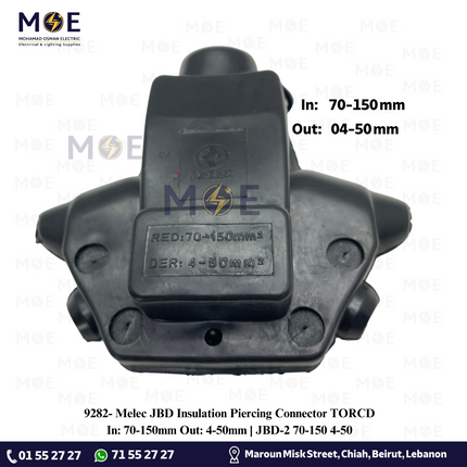 Melec JBD Insulation Piercing Connector TORCD In: 70-150mm Out: 4-50mm | JBD-2 70-150 4-50 | كونكتور تورسدي شكل سهم