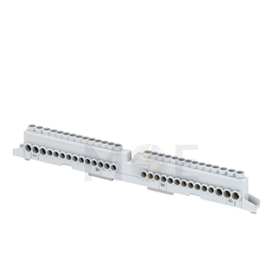 Gewiss Multi Hole Terminal Block 28 Holes 2x(3x16+11x10) Gray | 40412B | بارنتر