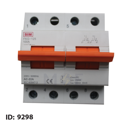 SIM Change Over Switch 2P 100A | FUL-FKG-125-2P-100 | دجنتور هاوس مجوز - قاطع تحويل كهرباء