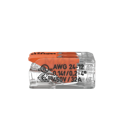 Wago Compact Splicing Connector 2 Holes 0.2-4mm | 221-412 | جنكسيون وصل