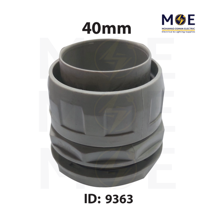 Elettrocanali IP65 Cable Gland / Box Joint for flexible conduit Gray GX40 40mm | GX40 | برس اتوب للفلكسيبل رمادي