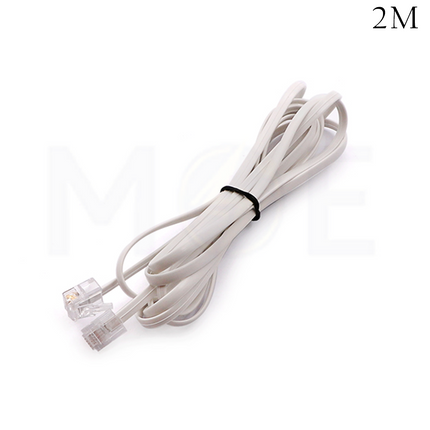 Telecom Extension Cable RJ11 Male-Male White 2mt