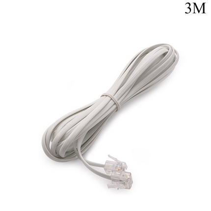 Telecom Extension Cable RJ11 Male-Male White 3mt