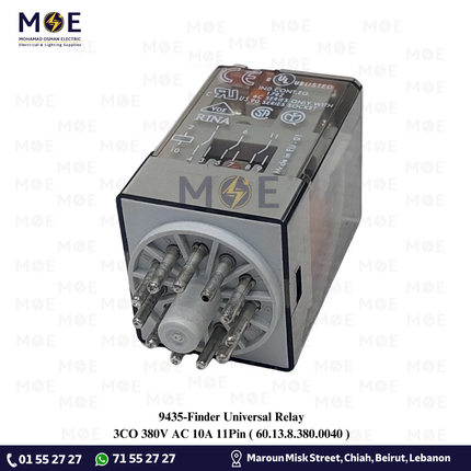 Finder Universal Relay 3CO 380V AC 10A 11Pin | 60.13.8.380.0040 | ريليه