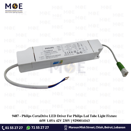 Philips CertaDrive LED Driver For Philips Led Tube Light Fixture 44W 1.05A 42V 230V | 9290014163 | ترانس ليد الكترون