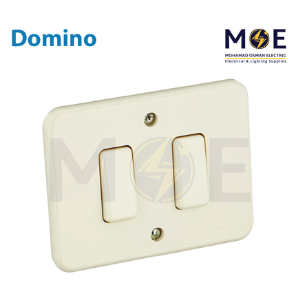 Double american wall switch | Domino Switch Ivory (55) 1P 10A | مفتاح مجوز عاجي دومينو