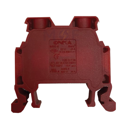 ONKA Rail Terminal Block Red 6mm | ON-MRK 6-RED | جنكسيون سكة احمر