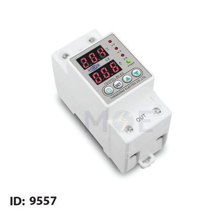 SEG Multi-Function Single Phase Adjustable Digital Voltage-Ampere Protector Din 40A 2module | SSVP0997EG | ساعة امبير و فولت مع عيار على سكة