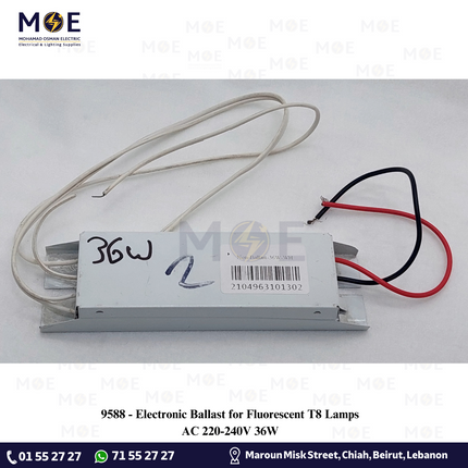 Electronic Ballast for Fluorescent T8 Lamps AC 220-240V 36W | ترانس الكترون