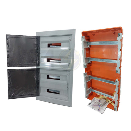 Elettrocanali IP40 Plastic Flush Distribution Board Smoked Door Gray (450x853x95mm) 4Rx18mod. 72mod.| 63072 FM