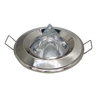 Orient Downlight Spotlight Frame Chrome Nickel Recessed Fix Circular With Pyramid Glass MR16 6cm سبوت فارغ مدور مخفي مع زجاجة هرم فضيكروم على كرومنيكل ثابت