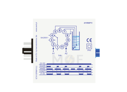 Avel Liquid Level Control Relay 11Pin 230V | AV-411-RNP11-023 | ريليه علام مياه