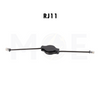 Retractable Extension Cable Black RJ11 Male-Male 1.5mt