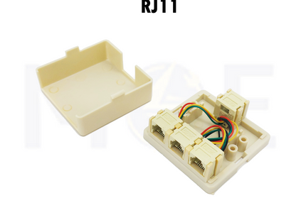 Threeway Adapter Box RJ11 1 Female to 3 RJ11 Female 6P4C | JLP103