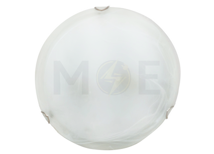 Murano Ceiling Light / Downlight Glass Round White 2xE27 30cm