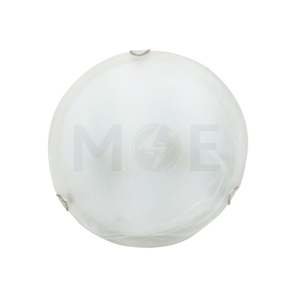Murano Ceiling Light / Downlight Glass Round White 2xE27 30cm