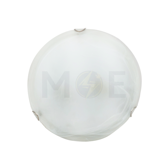 Murano Ceiling Light / Downlight Glass Round White 2xE27 30cm