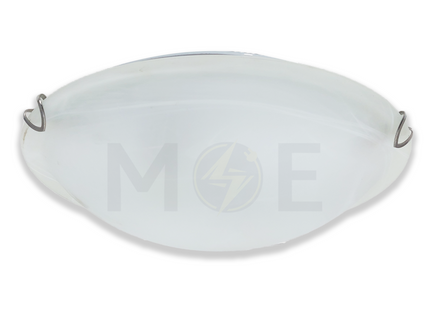 Murano Ceiling Light / Downlight Glass Round White 2xE27 30cm
