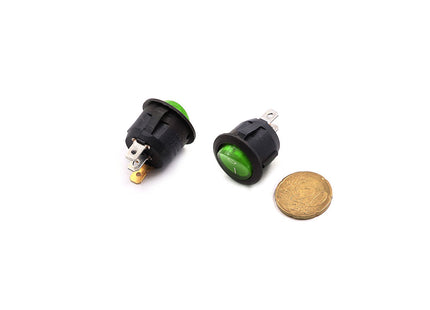 Rocker Switch Round Red Lamp ON-OFF SPDT 3-Pin 6-10A 125-250VAC Ø17mm IRS-101-8C/D | KCD2 مفتاح مدور احمر