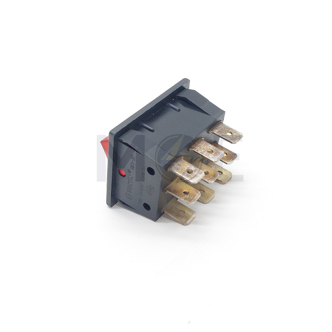 Soken 3-Gang Rocker Switch Square Red ON-OFF SPST 9-Pin 16A 250VAC 33x25x20mm | RK1-37 T100/55