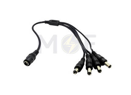 DC Power Splitter Cable 1 Female Barrel Jack to 4 Male Barrel Plugs 5.5×2.1mm فيش كاميرا من 1 ل 4 مع شريط