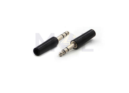 6.3mm Stereo Male Jack Plug Bakelite Black فيش ستيريو بلاستيك اسود
