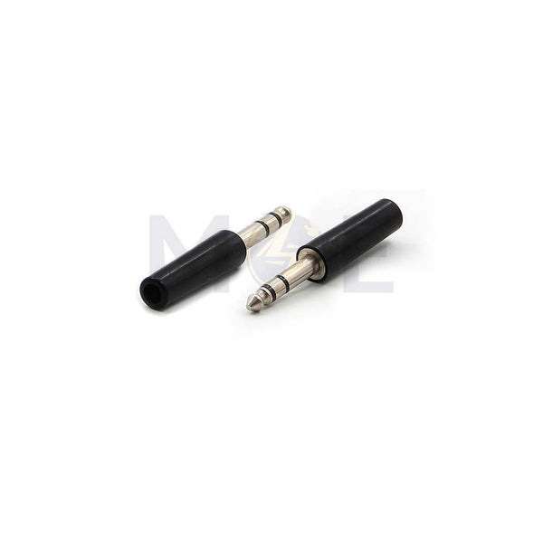 6.3mm Stereo Male Jack Plug Bakelite Black فيش ستيريو بلاستيك اسود