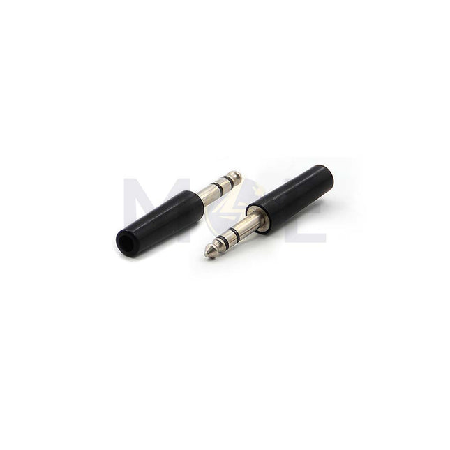 6.3mm Stereo Male Jack Plug Bakelite Black فيش ستيريو بلاستيك اسود