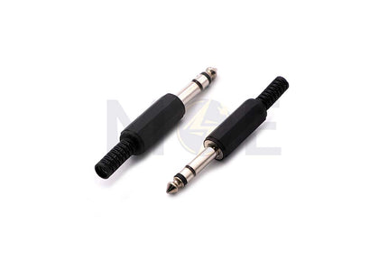 6.3mm Stereo Male Jack Plug Black Plastic فيش ستيريو بلاستيك رصور اسود | JR3014