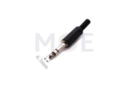 6.3mm Stereo Male Jack Plug Black Plastic فيش ستيريو بلاستيك رصور اسود | JR3014